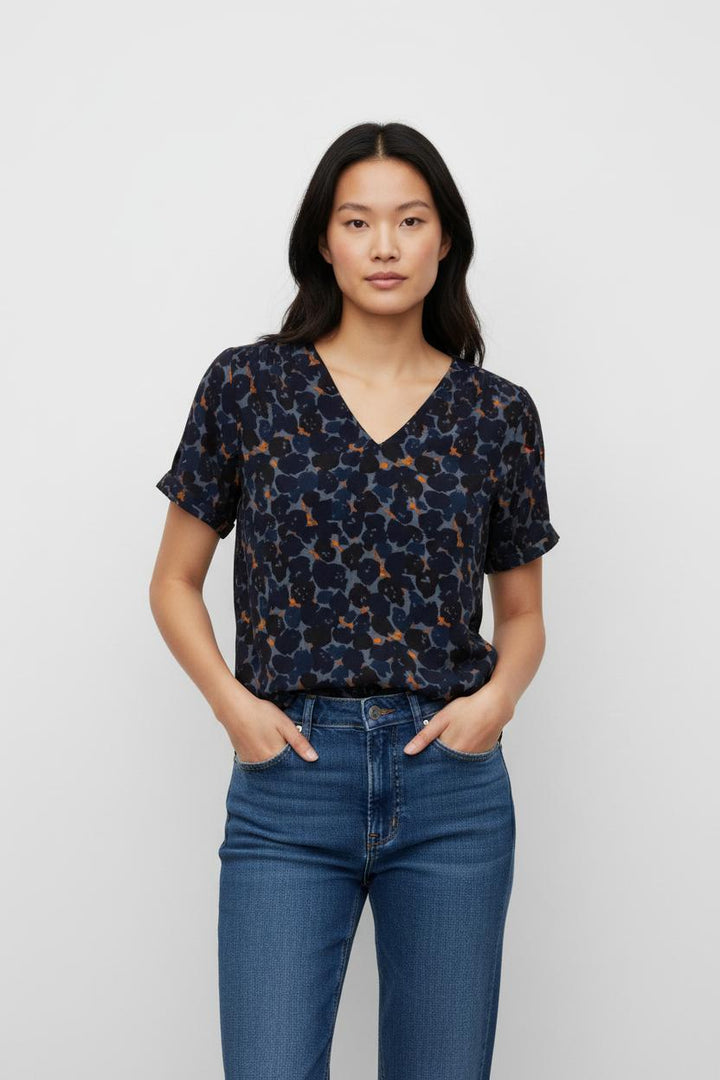Blouse Bleue et Orange - Taille XS/34