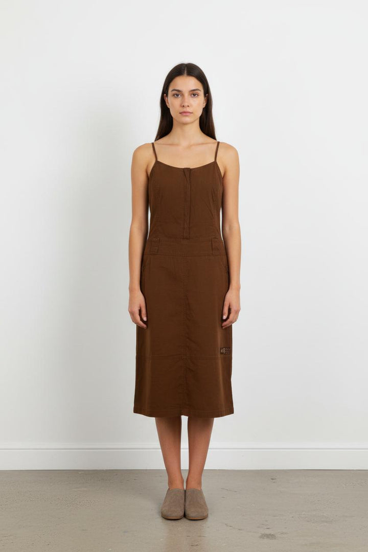 Robe À Bretelles Marron - Taille S/36