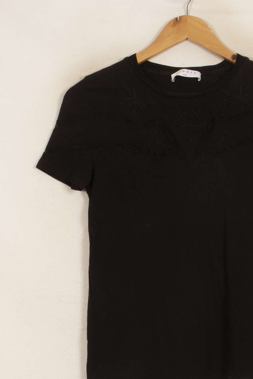 T-shirt Noir - Taille S/36 de la marque Sandro | PARAD51572 - Vendu par Paradigme - Image 3