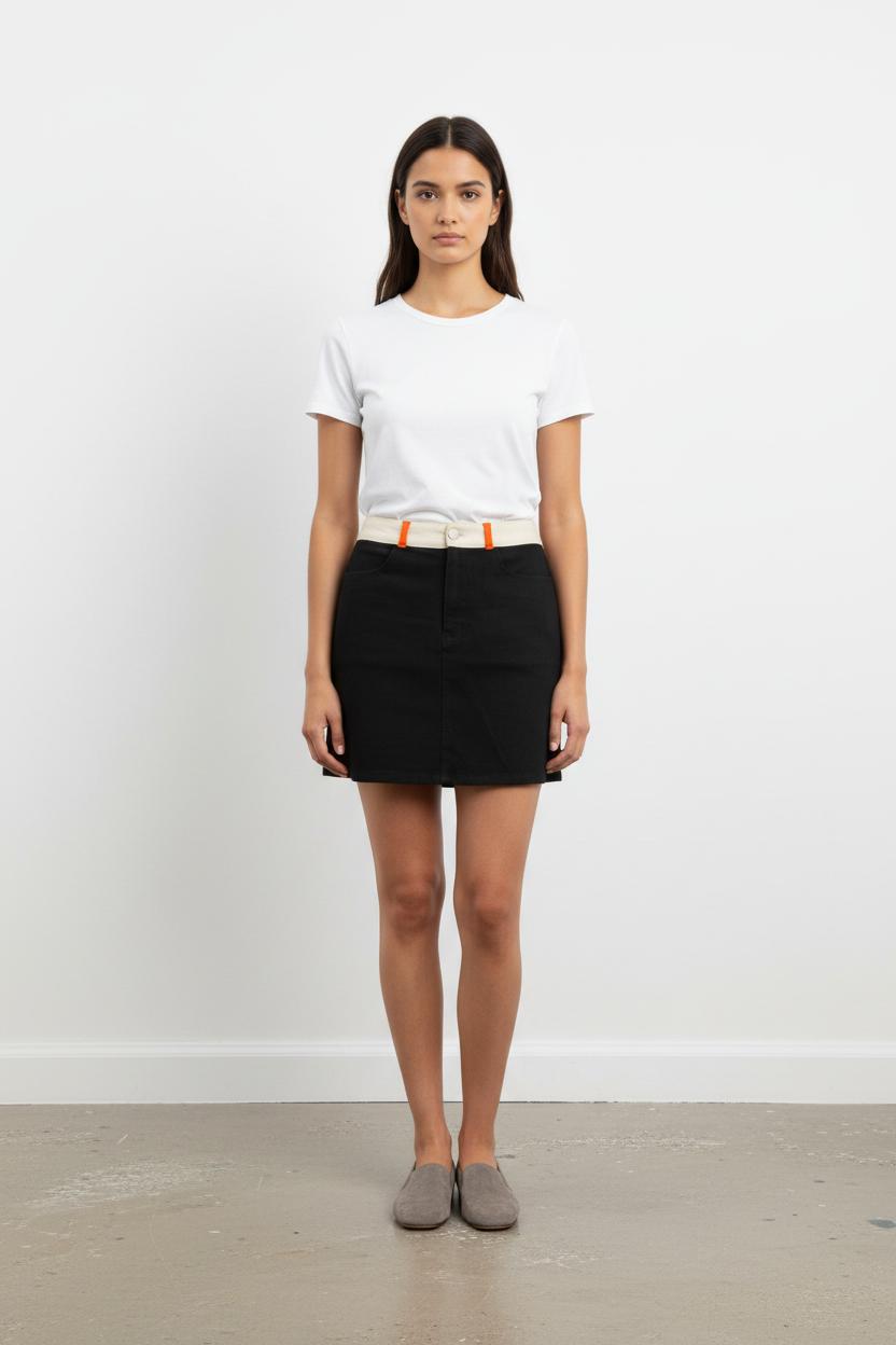 Jupe Courte Noire et Blanche - Taille XS/34