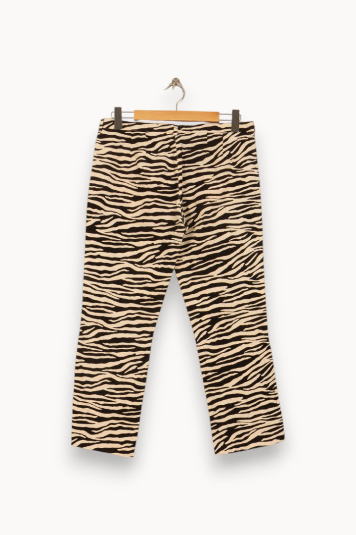 Pantalon Zébré Noir et Blanc - Taille XL/42 de la marque Max Mara | PARAD51592 - Vendu par Paradigme - Image 4