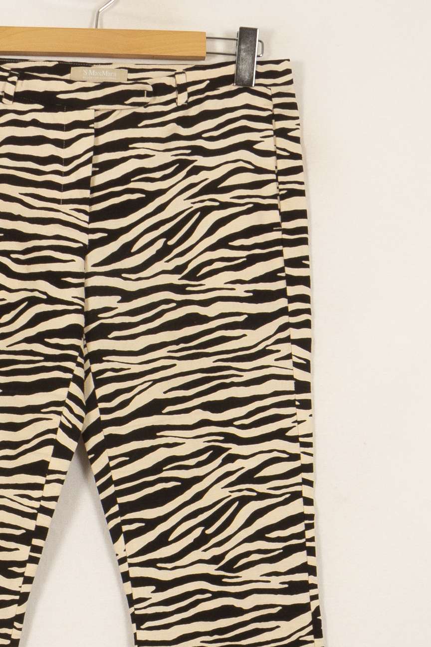 Pantalon Zébré Noir et Blanc - Taille XL/42 de la marque Max Mara | PARAD51592 - Vendu par Paradigme - Image 3