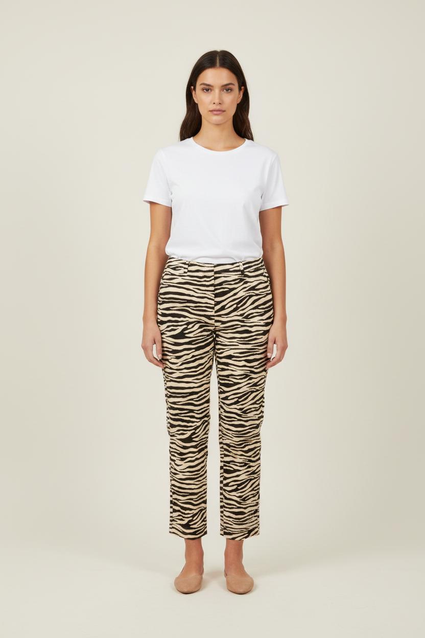 Pantalon Zébré Noir et Blanc - Taille XL/42 de la marque Max Mara | PARAD51592 - Vendu par Paradigme - Image 1