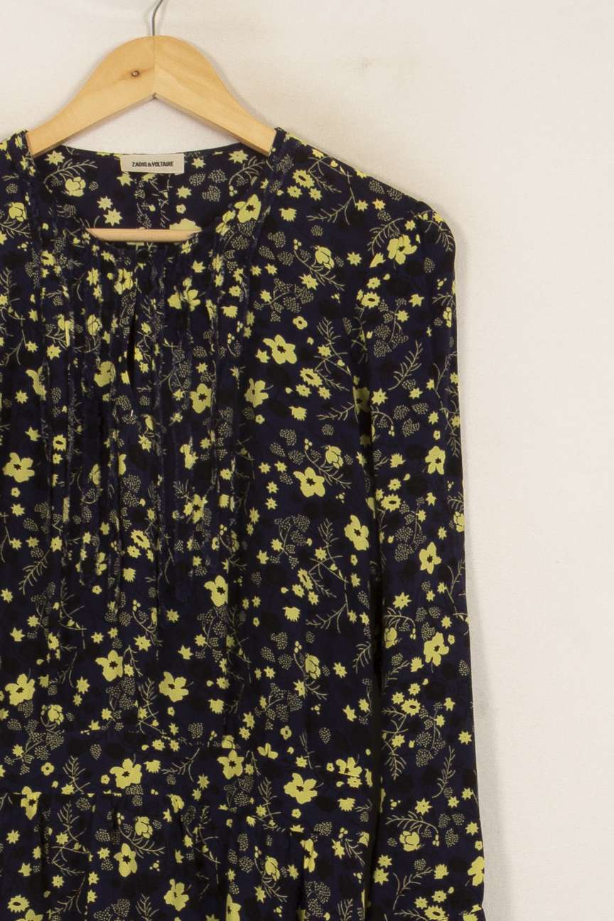 Robe Fleurie Bleu et Jaune - Taille S/36 de la marque Zadig&Voltaire | PARAD51597 - Vendu par Paradigme - Image 3