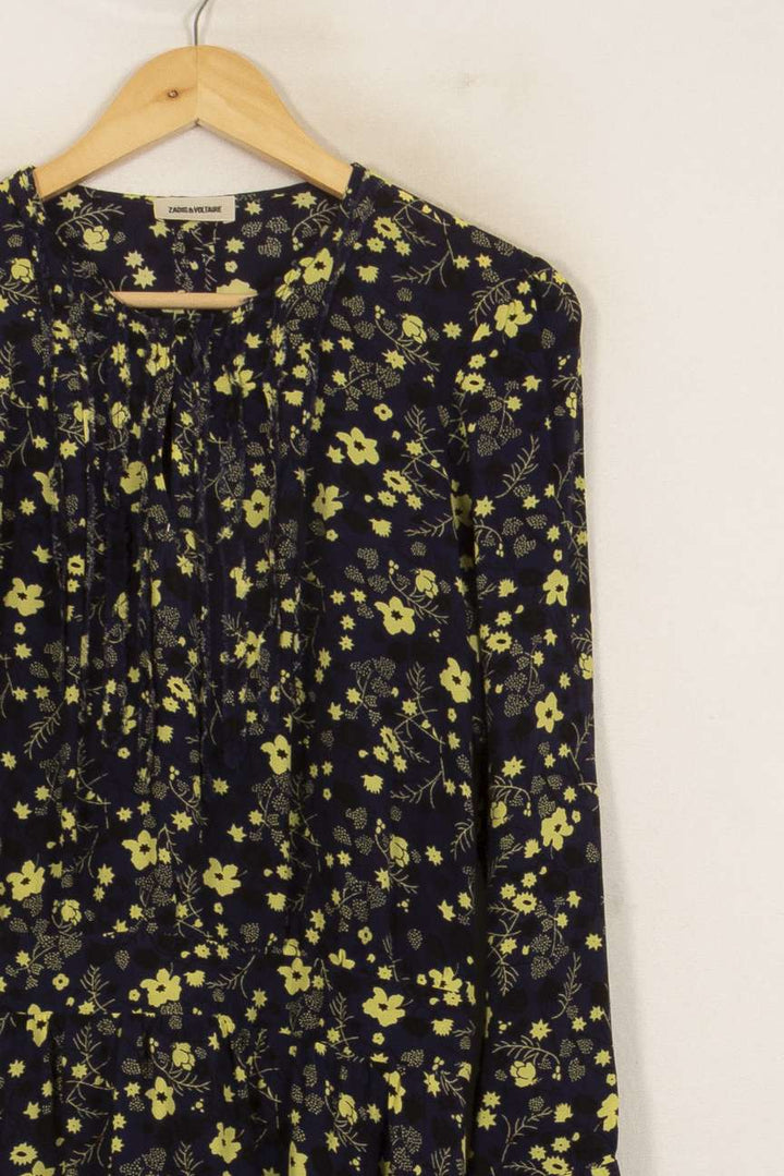 Robe Fleurie Bleu et Jaune - Taille S/36 de la marque Zadig&Voltaire | PARAD51597 - Vendu par Paradigme - Image 3