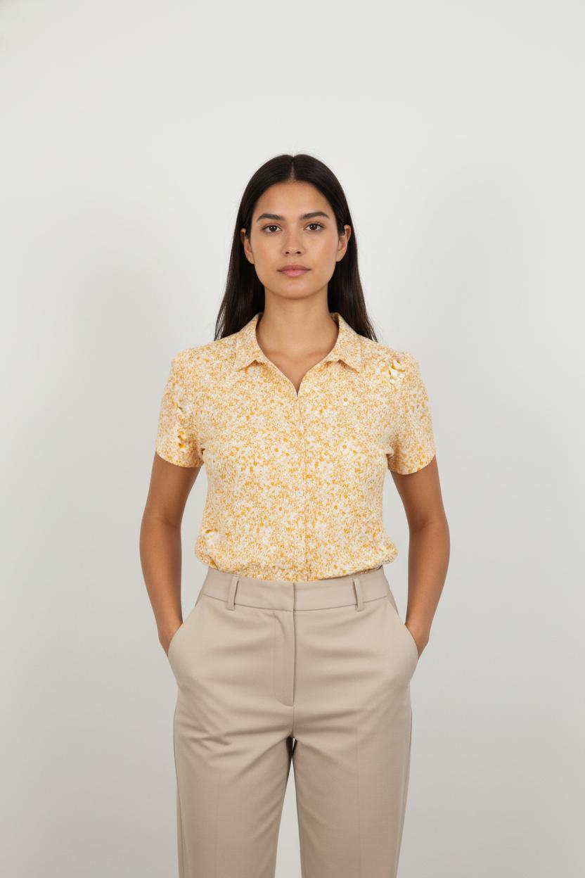 Chemisette Blanche et Jaune - Taille L/40