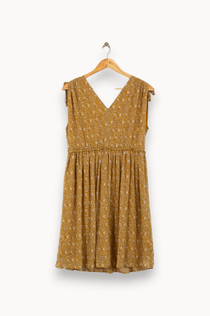 Robe Midi Moutarde et Blanche - Taille L/40 de la marque Maison 123 | PARAD51623 - Vendu par Paradigme - Image 4