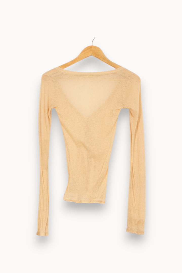 Cardigan Beige - Taille S/36 de la marque American Vintage | PARAD51625 - Vendu par Paradigme - Image 4