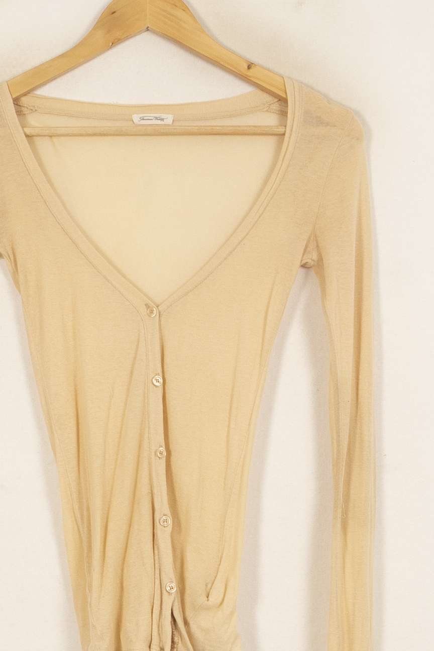 Cardigan Beige - Taille S/36 de la marque American Vintage | PARAD51625 - Vendu par Paradigme - Image 3