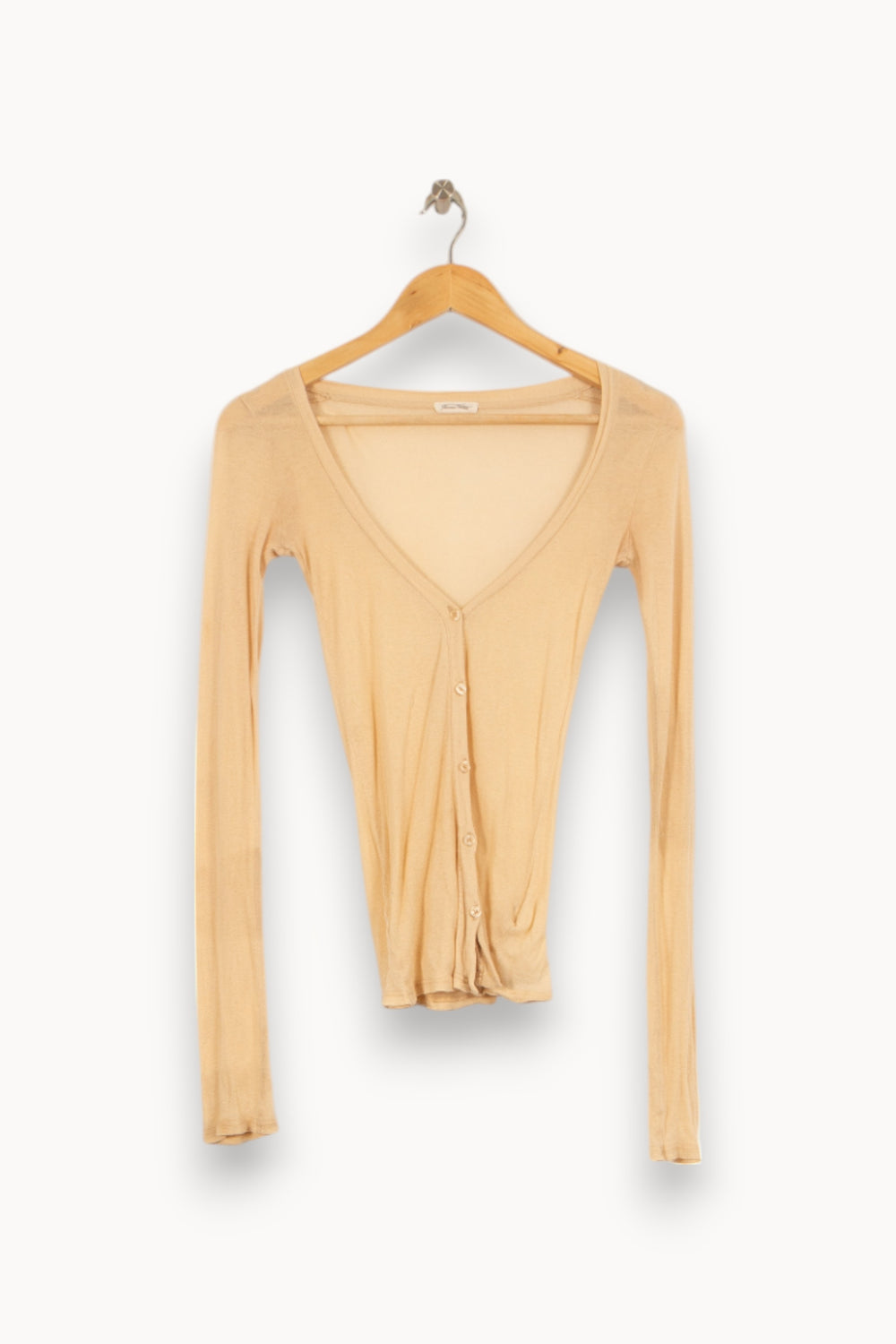 Cardigan Beige - Taille S/36 de la marque American Vintage | PARAD51625 - Vendu par Paradigme - Image 2