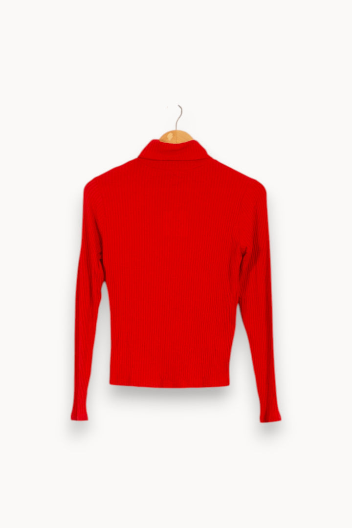 Pull Col Roulé Rouge - Taille XS/34 de la marque Ines de la Fressange Paris | PARAD51626 - Vendu par Paradigme - Image 4