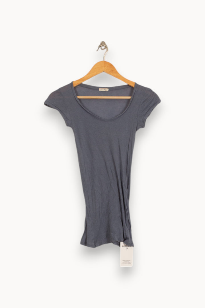 Tee Shirt Bleu - Taille S/36 de la marque American Vintage | PARAD51631 - Vendu par Paradigme - Image 2
