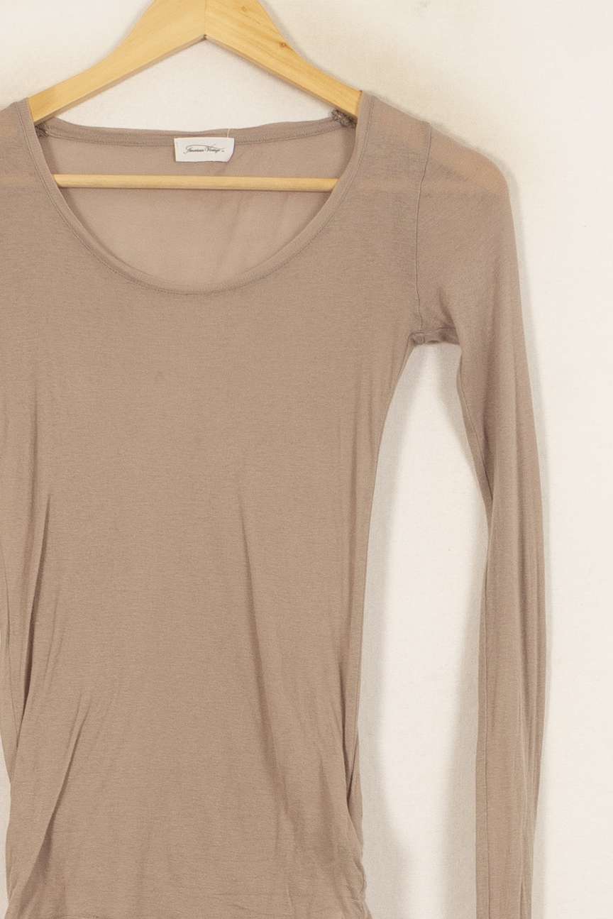T-shirt Manches Longues Beige - Taille S/36 de la marque American Vintage | PARAD51632 - Vendu par Paradigme - Image 3