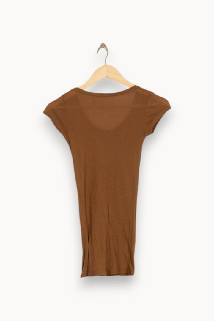 Tee-shirt Marron - Taille S/36 de la marque American Vintage | PARAD51635 - Vendu par Paradigme - Image 4