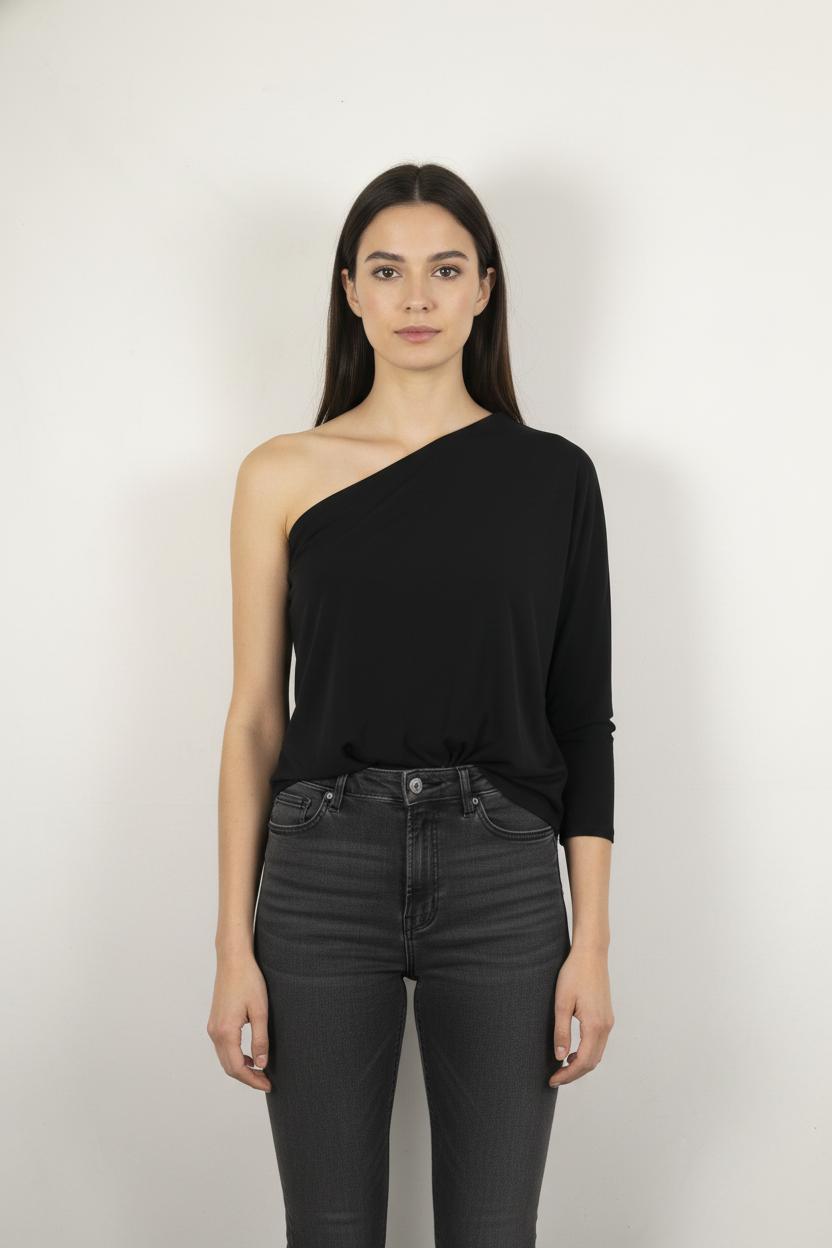 Top Asymétrique Noir - Taille L/40