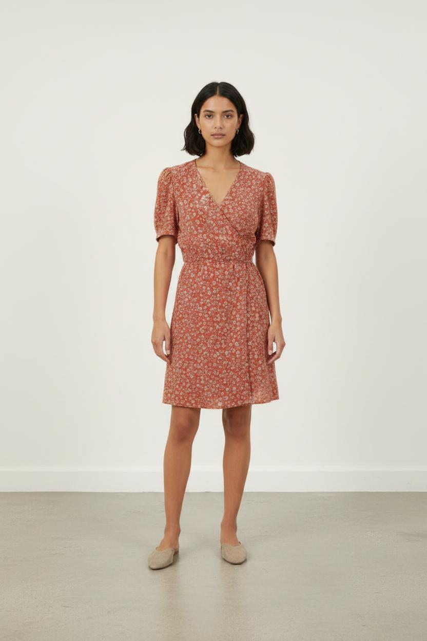 Robe Fleurie Rose et Blanche - Taille XXL/44