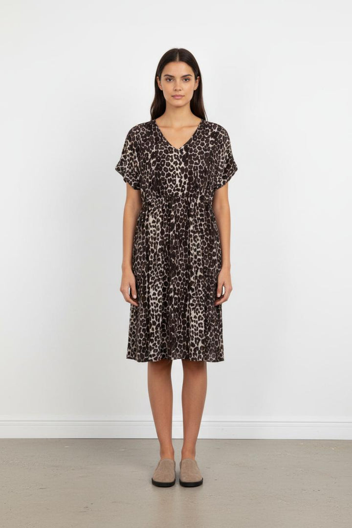Robe Longue Léopard Marron et Beige - Taille S/36