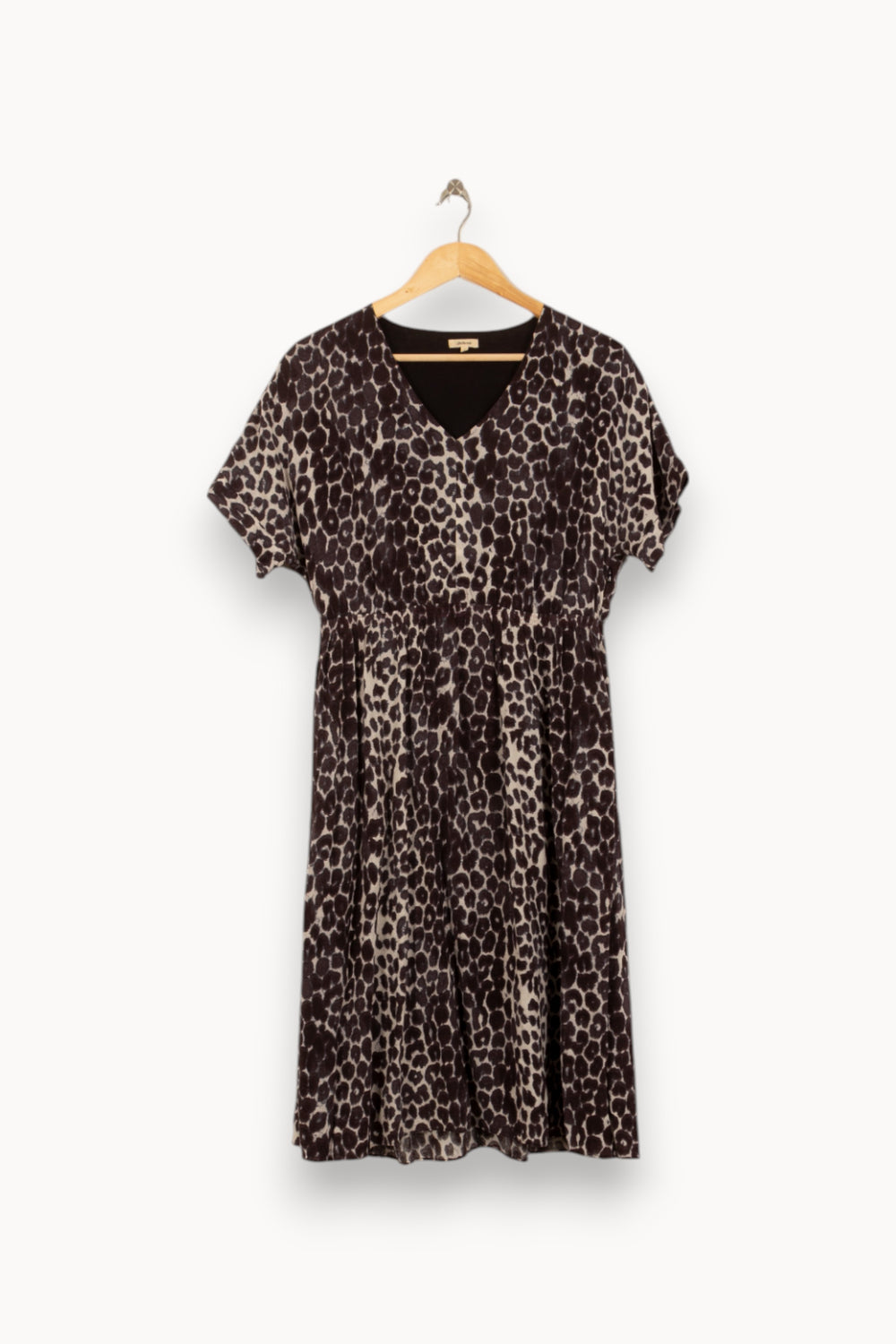 Robe Longue Léopard Marron et Beige - Taille S/36 de la marque Bellerose | PARAD51649 - Vendu par Paradigme - Image 2