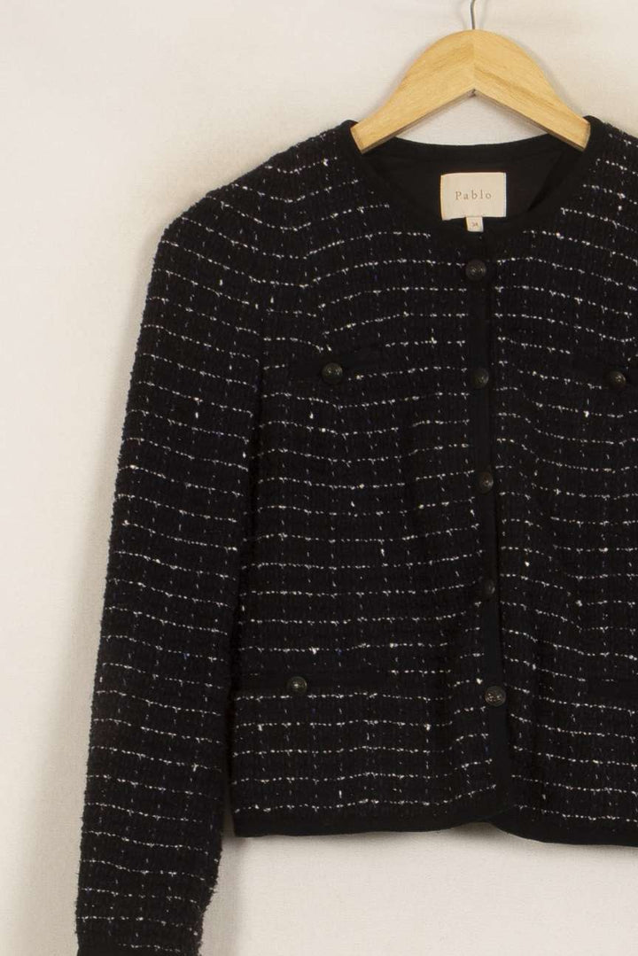 Veste Tweed Noire et Blanche - Taille XS/34 de la marque Pablo | PARAD51658 - Vendu par Paradigme - Image 3
