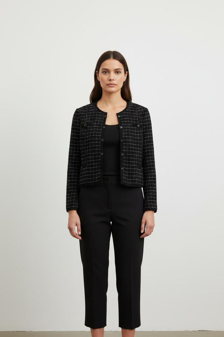 Veste Tweed Noire et Blanche - Taille XS/34