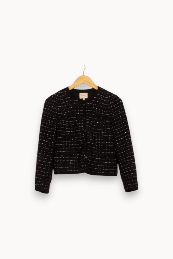 Veste Tweed Noire et Blanche - Taille XS/34 de la marque Pablo | PARAD51658 - Vendu par Paradigme - Image 2