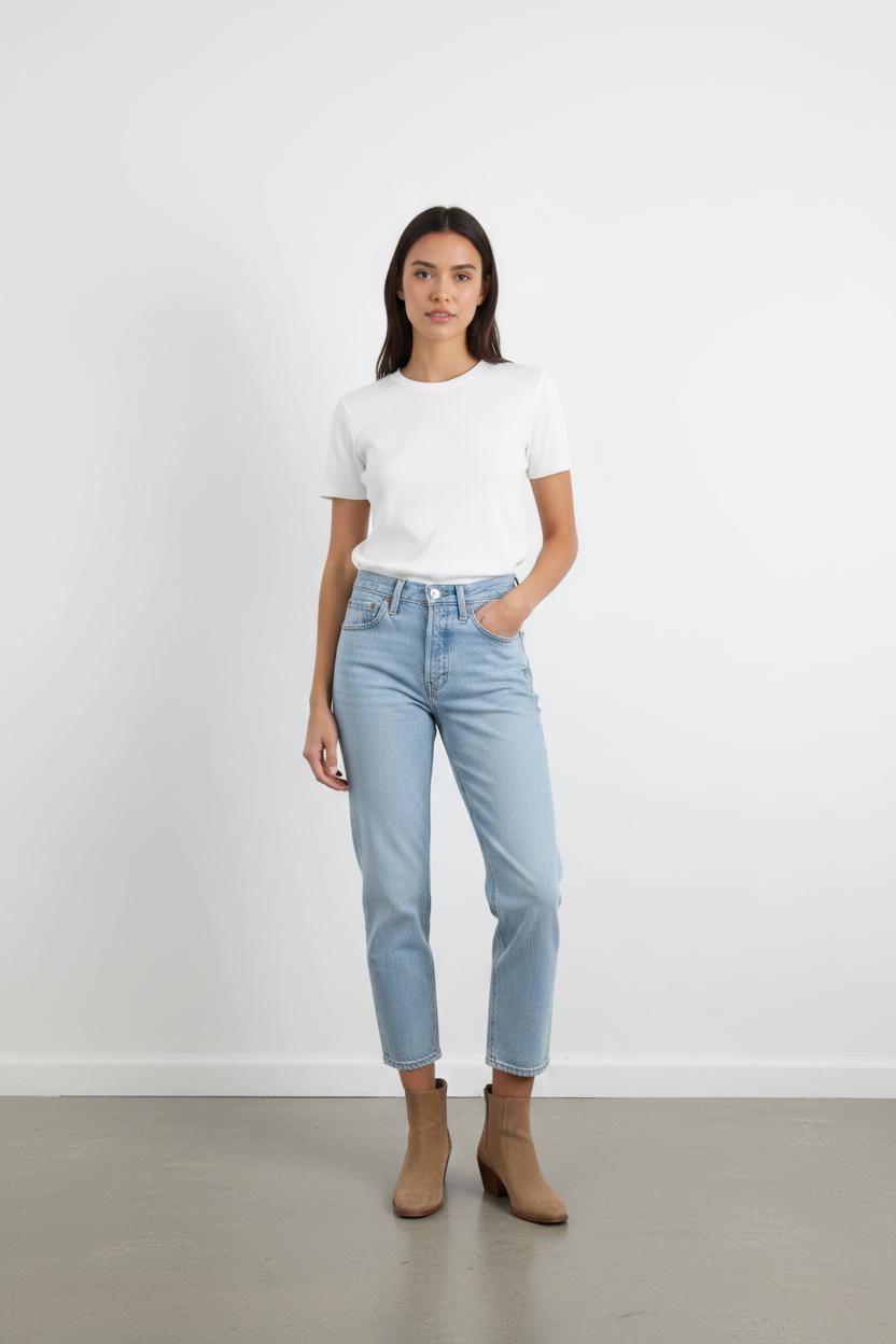 Jean Droit Bleu Clair - Taille S/36