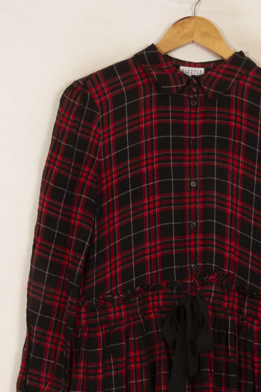 Robe Chemise Noire et Rouge - Taille L/40 de la marque Claudie Pierlot | PARAD51700 - Vendu par Paradigme - Image 3
