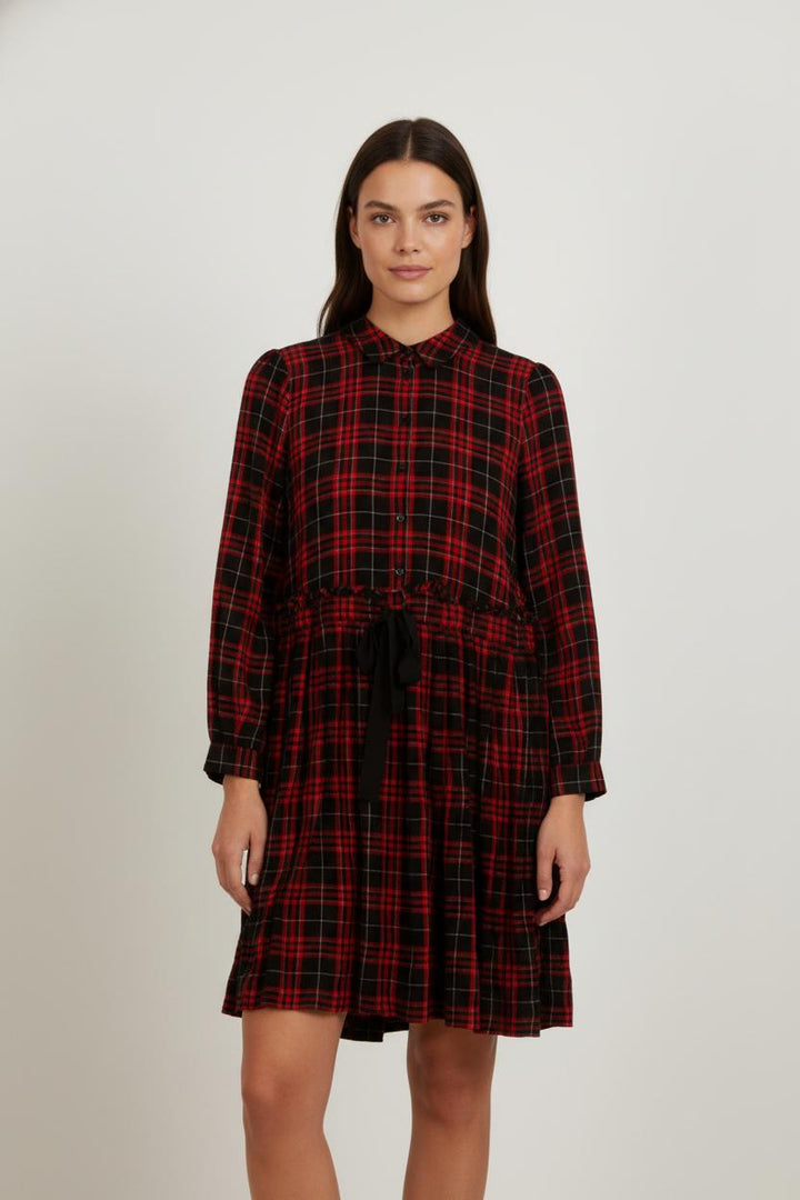 Robe Chemise Noire et Rouge - Taille L/40
