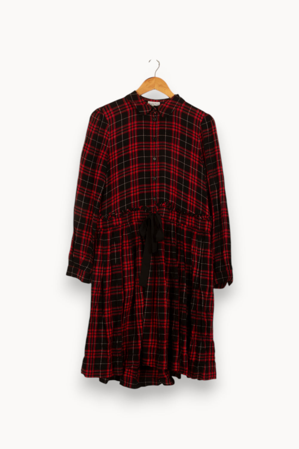 Robe Chemise Noire et Rouge - Taille L/40 de la marque Claudie Pierlot | PARAD51700 - Vendu par Paradigme - Image 2