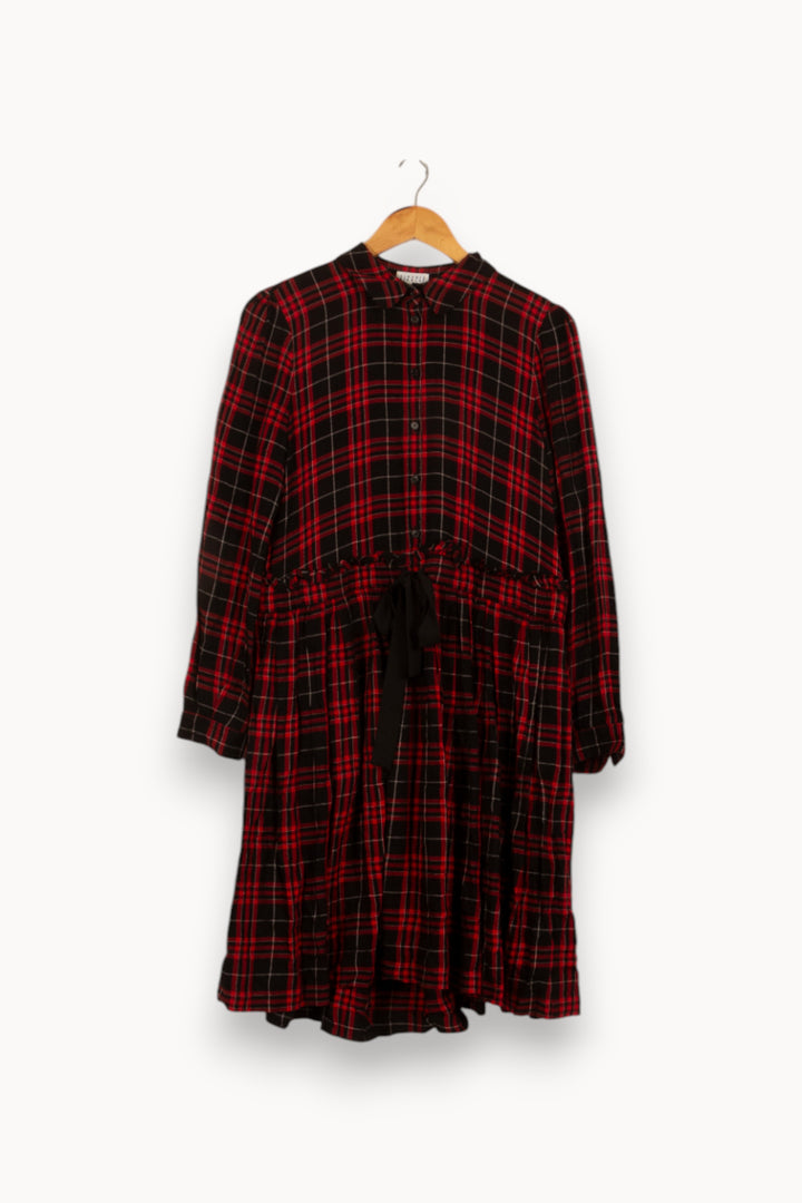 Robe Chemise Noire et Rouge - Taille L/40 de la marque Claudie Pierlot | PARAD51700 - Vendu par Paradigme - Image 2