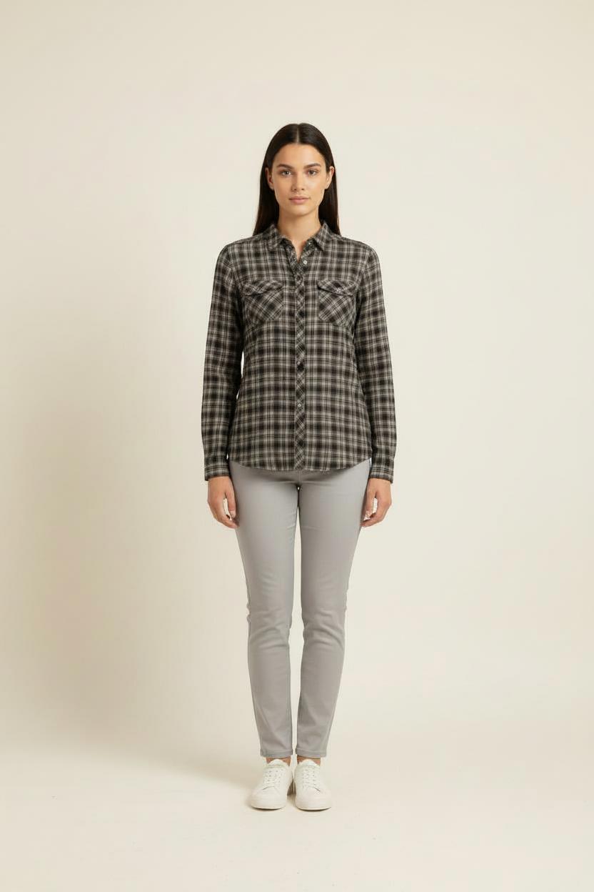Chemise à Carreaux Grise et Noire - Taille XL/42