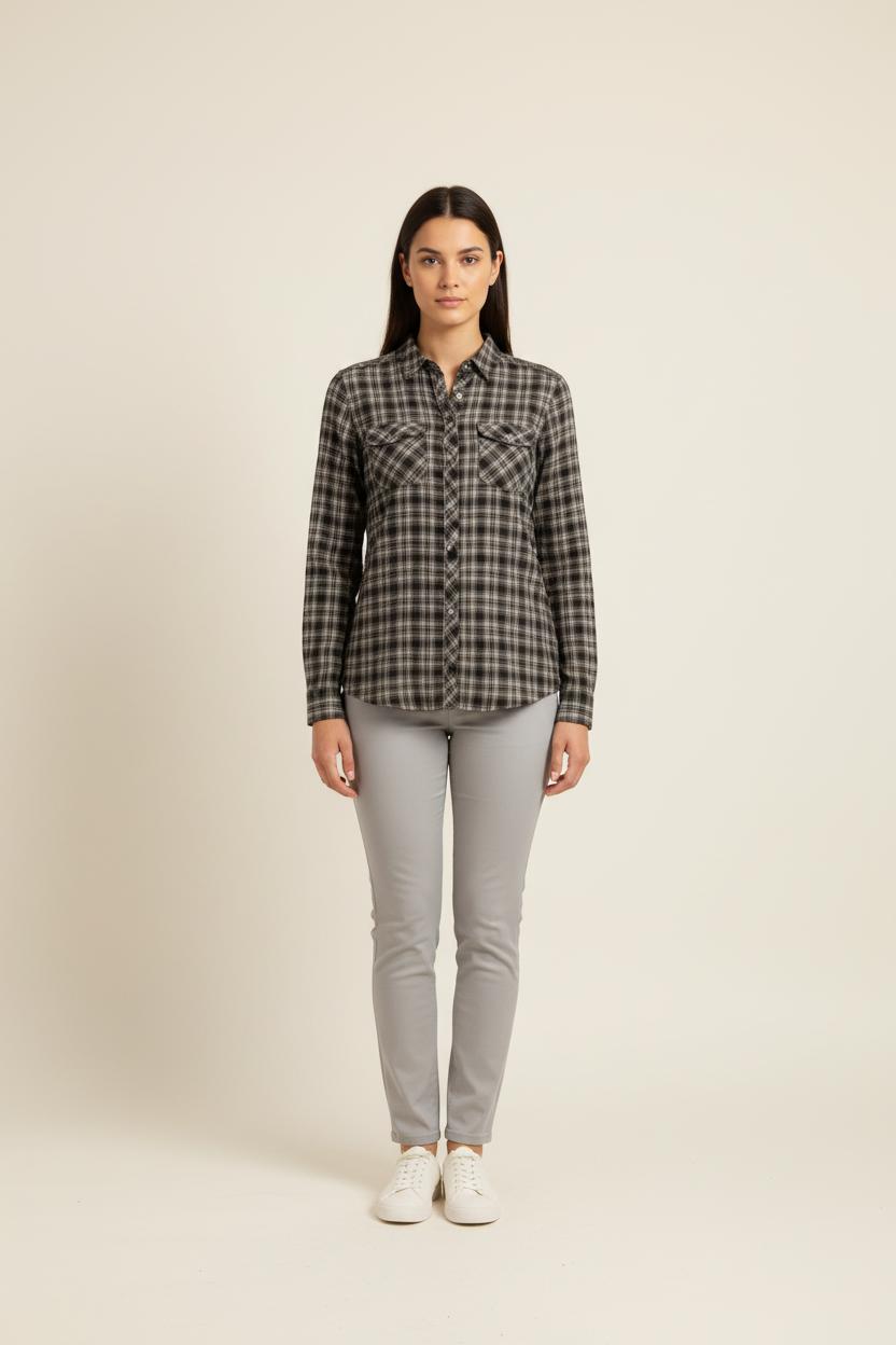 Chemise à Carreaux Grise et Noire - Taille XL/42 de la marque Maison 123 | PARAD51717 - Vendu par Paradigme - Image 1