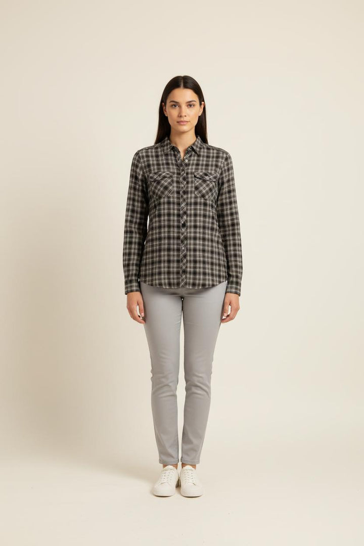 Chemise à Carreaux Grise et Noire - Taille XL/42 de la marque Maison 123 | PARAD51717 - Vendu par Paradigme - Image 1