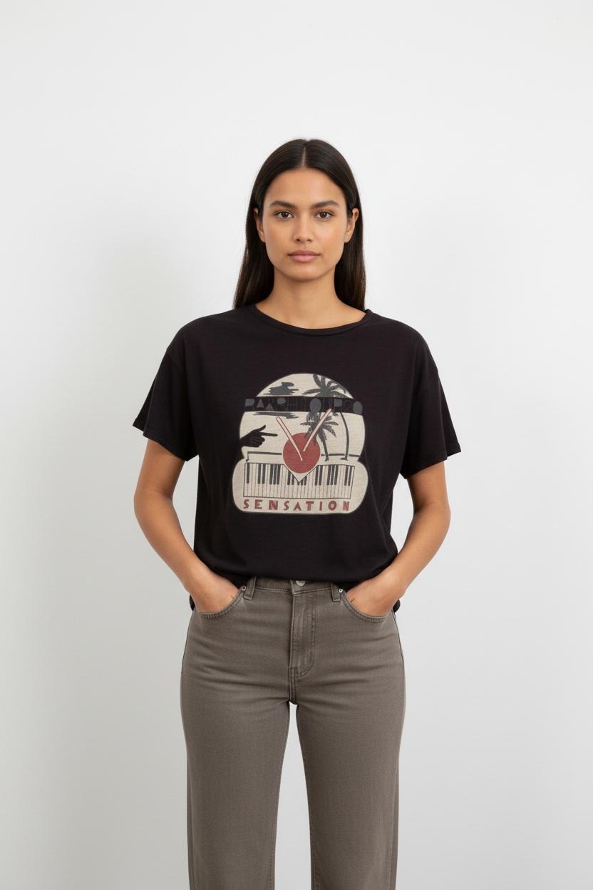 T-shirt Noir et Blanc - Taille S/36