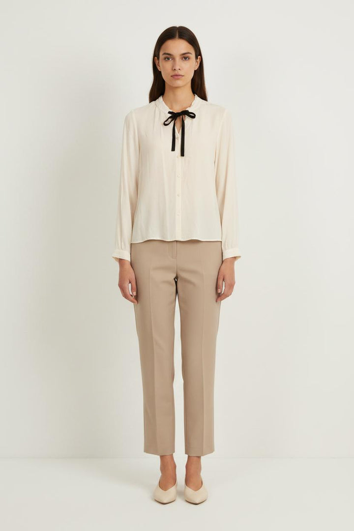 Blouse Beige et Noire - Taille M/38