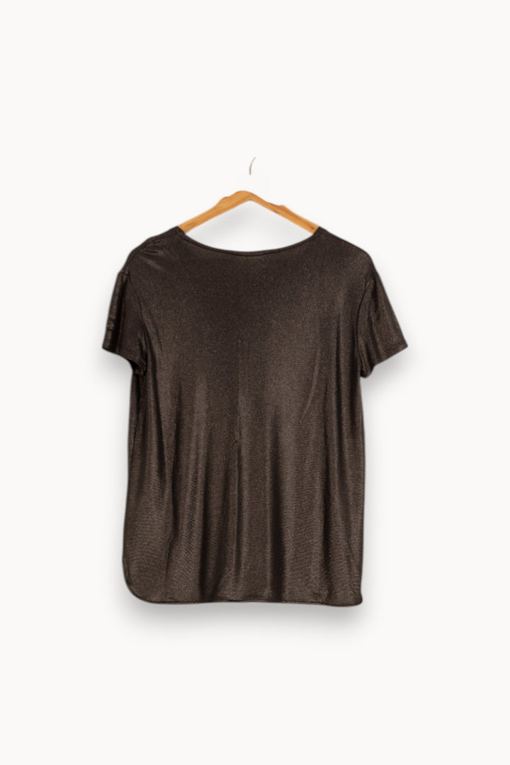 Tee-shirt Manche Courte Marron - Taille L/40 de la marque Max Mara | PARAD51757 - Vendu par Paradigme - Image 4