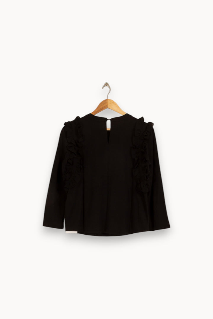 Sweat À Volants Noir - Taille S/36 de la marque Claudie Pierlot | PARAD51758 - Vendu par Paradigme - Image 4