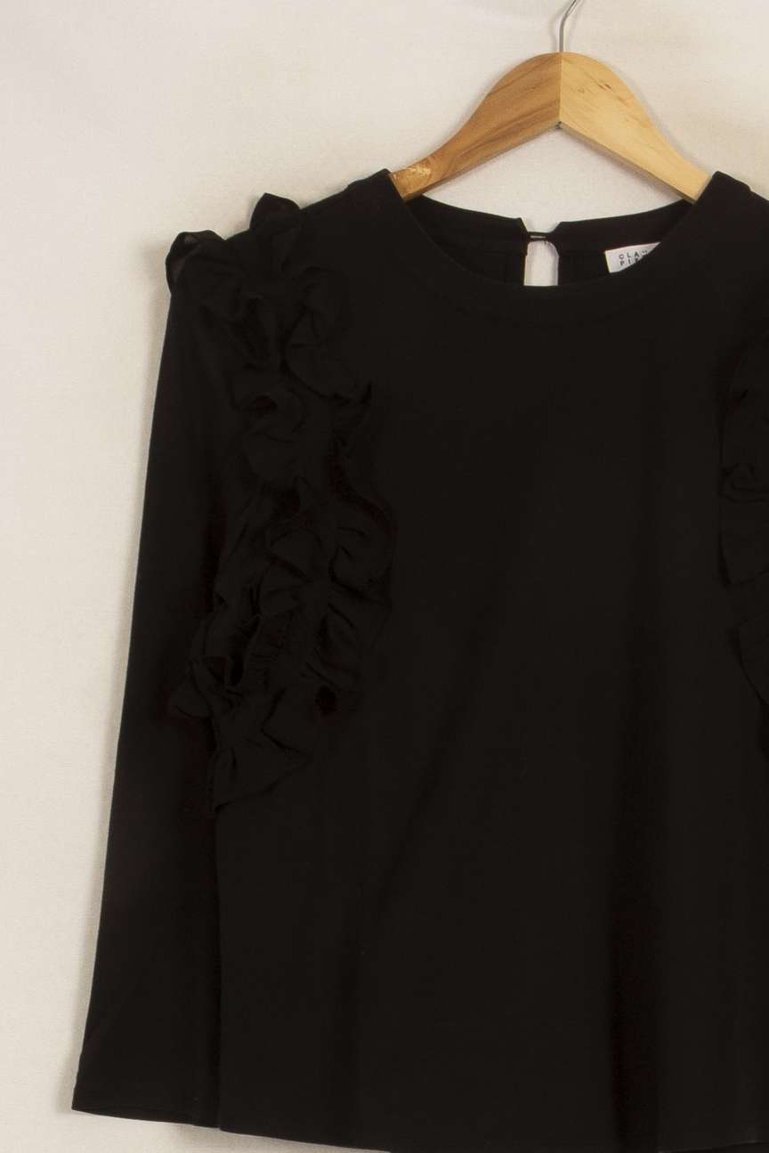 Sweat À Volants Noir - Taille S/36 de la marque Claudie Pierlot | PARAD51758 - Vendu par Paradigme - Image 3