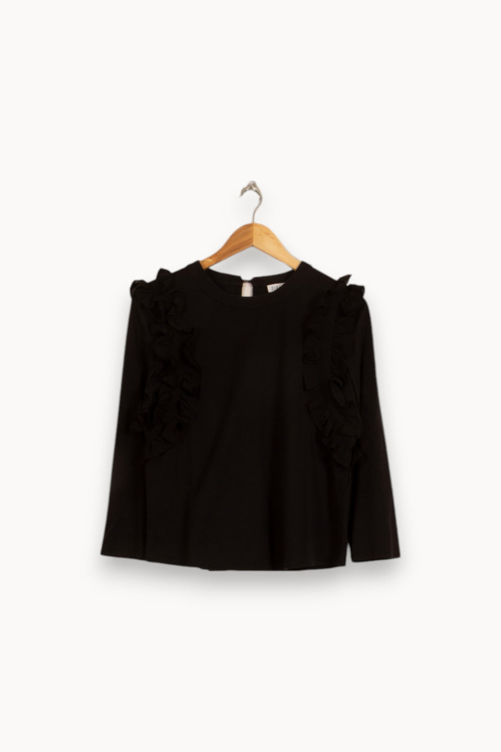 Sweat À Volants Noir - Taille S/36 de la marque Claudie Pierlot | PARAD51758 - Vendu par Paradigme - Image 2