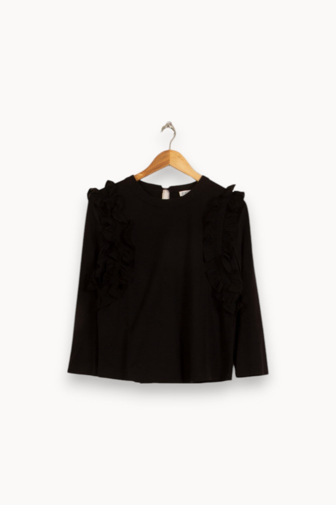 Sweat À Volants Noir - Taille S/36 de la marque Claudie Pierlot | PARAD51758 - Vendu par Paradigme - Image 2