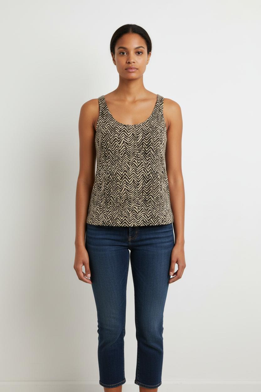 Débardeur Beige et Noir - Taille S/36