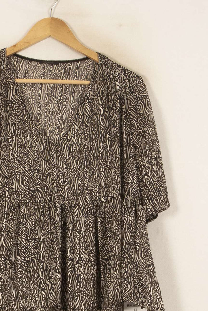 Blouse Noire et Beige - Taille XL/42 de la marque IKKS | PARAD51795 - Vendu par Paradigme - Image 3