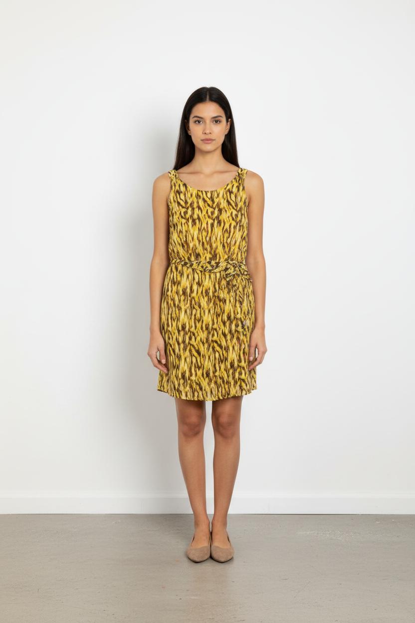 Robe Sans Manches Jaune et Marron - Taille M/38