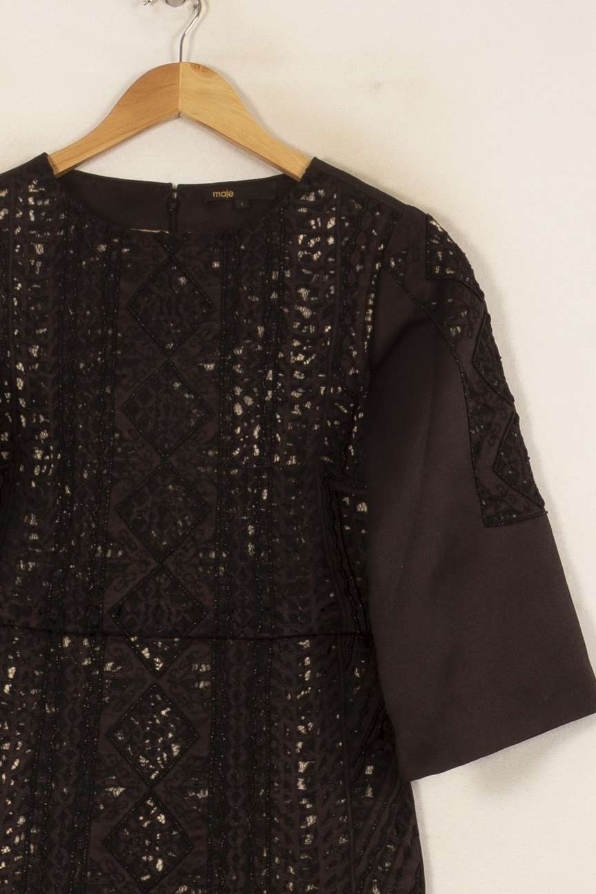 Robe Courte Noire - Taille S/36 de la marque Maje | PARAD51812 - Vendu par Paradigme - Image 3