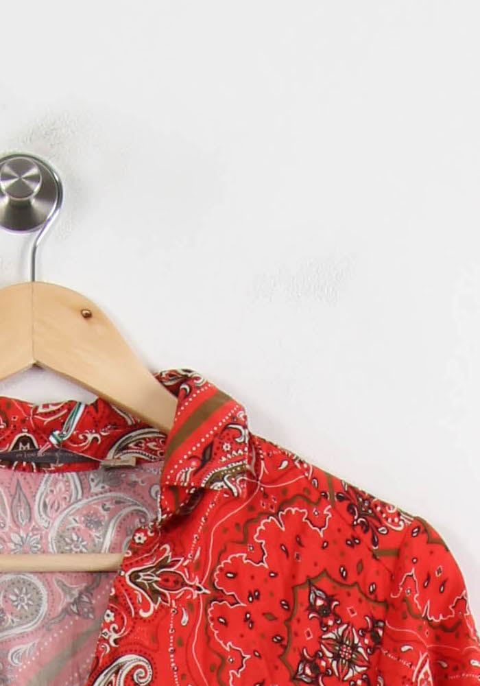 Robe Cache-cœur Rouge - Taille M/38 de la marque La Fée Maraboutée | PARAD51821 - Vendu par Paradigme - Image 3