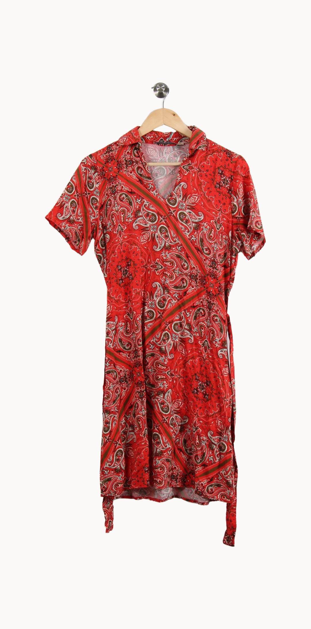 Robe Cache-cœur Rouge - Taille M/38 de la marque La Fée Maraboutée | PARAD51821 - Vendu par Paradigme - Image 2