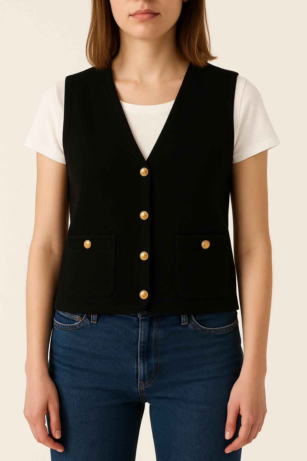 Gilet Noir - Taille S/36 de la marque Petite Mendigote | PARAD51830 - Vendu par Paradigme - Image 1