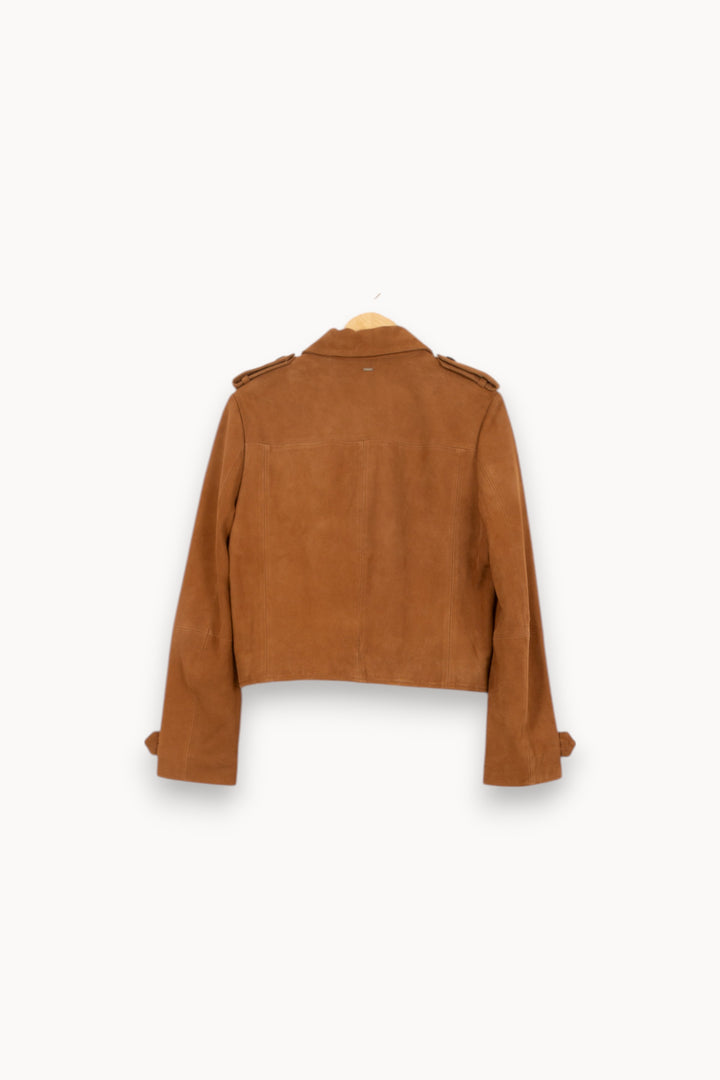 Blouson En Daim Marron - Taille L/40 de la marque IKKS | PARAD51845 - Vendu par Paradigme - Image 4