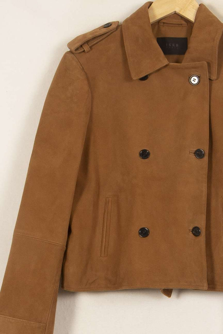 Blouson En Daim Marron - Taille L/40 de la marque IKKS | PARAD51845 - Vendu par Paradigme - Image 3