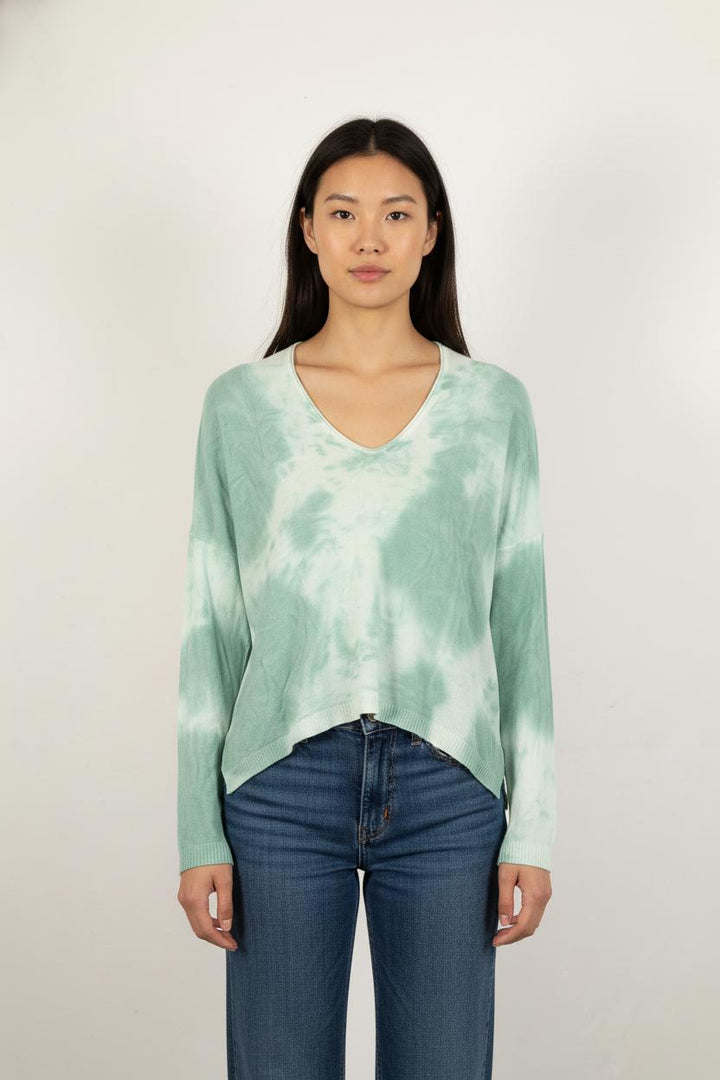Pull Vert et Blanc - Taille XS/34